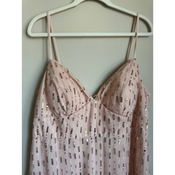 Ever-Pretty Blush Sequin Tulle Formal Dress | Size 16 | NWT Balletcore Coquette - Picture 3 of 10